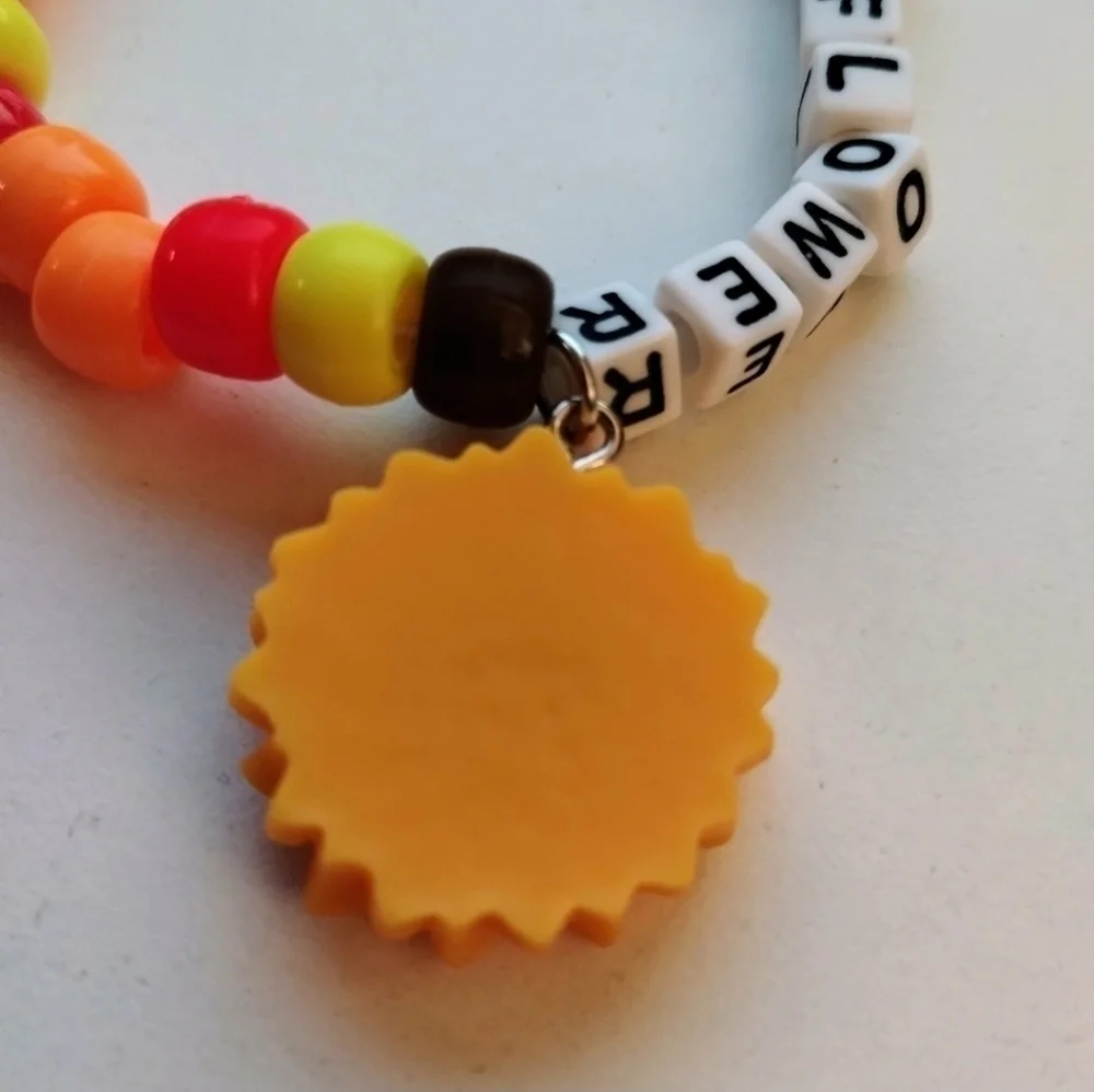 Handmade Stackable Sunflower Raver Kandi Bracelets - Picture 5 of 5